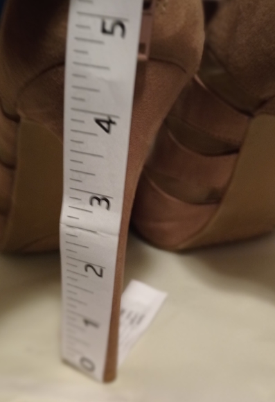 Nine West Beige Suede Mesh Material Peep Toe Ankle Bootie Size 10 - Picture 6 of 6